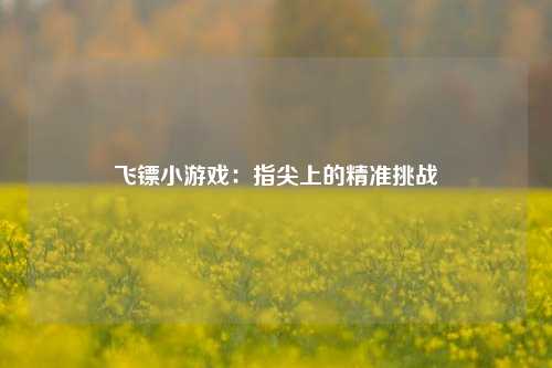 飞镖小游戏：指尖上的精准挑战
