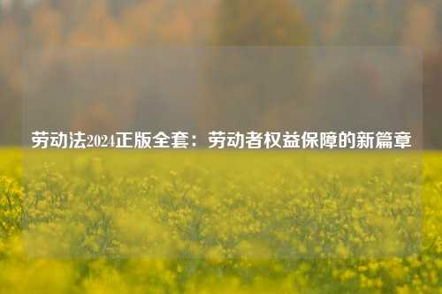 劳动法2024正版全套：劳动者权益保障的新篇章