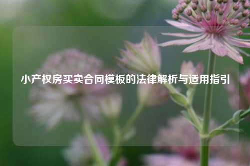 小产权房买卖合同模板的法律解析与适用指引